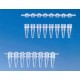 PCR kamšteliai (išgaubti), sukabinta po 8 vnt, 0.2ml tūrio mėgintuvėliams, 125vnt. 