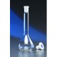 Matavimo kolba, borosilikatinio stiklo, su kamšteliu (PE), NS 12/21, A klasė, mėlyna gradacija, 50 ml, tikslumas 0.060 ml, 2vnt. 