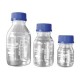 Buteliukas, graduotas, šviesus stiklas, užsukamas su mėlynu GL 45 kamšteliu, su kamščiu ir tarpine, autoklavuojamas, 250 ml, 10 vnt 