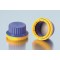 Tamper-evident screw caps, GL 45, PP, blue-yellow, with PTFE sealing, for DURAN® laboratory glass bottles with DIN thread,