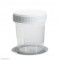 URINE CONTAINER IN PP 120ML, SCREW WHITE CAP, FROSTED SIDE 