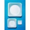 DISPOSABLE WEIGHING DISH, POLYSTYRENE, 5  1/2 X 5 1/2IN, DEPTH 7/8IN, BLUE